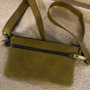 Love 41 Saddleback Tobacco Color Leather Belt Bag - Brand New